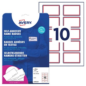AVERY Zweckform Namensetiketten L4786-20 weiß 80,0 x 50,0 mm, 20 Blatt