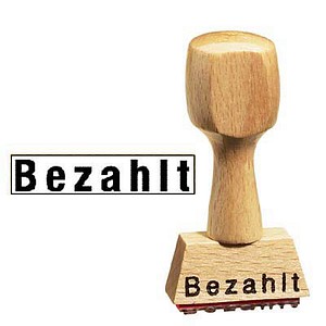 Textstempel "Bezahlt"