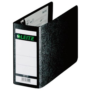 LEITZ 1078 Ordner schwarz marmoriert Karton 7,8 cm DIN A6 quer