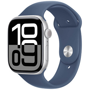 Apple Watch Series 10 46 mm Aluminium (GPS) Sportarmband M/L  denim, silber