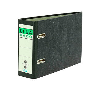 ELBA rado A5 quer Ordner schwarz marmoriert Karton 7,5 cm DIN A5 quer