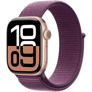 Apple Watch Series 10 42 mm Aluminium (GPS+Cellular) Sport Loop  pflaume, roségold