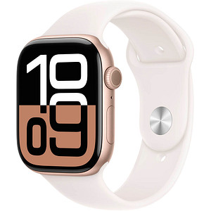 Apple Watch Series 10 46 mm Aluminium (GPS+Cellular) Sportarmband M/L  blassrosa, roségold