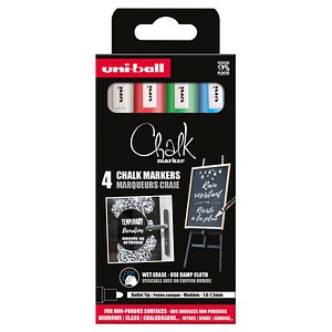 uni-ball Chalk PWE-5M Kreidemarker farbsortiert 1,0 - 2,0 mm, 4 St.