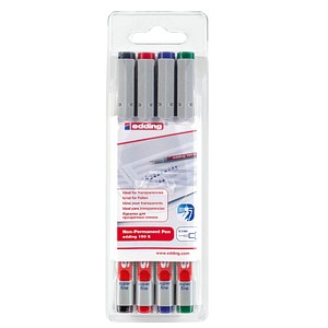 edding 150 Folienstifte-Set farbsortiert non-permanent, 4 St.