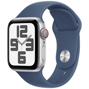 Apple Watch SE 40 mm Aluminium (GPS+Cellular) Sportarmband M/L  denim, silber