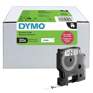 DYMO Schriftbänder D1 45013 2231632, 12 mm, schwarz auf weiß, 20 St.