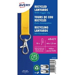 AVERY Zweckform Lanyards 4842Y, Karabiner, gelb, 10 St.