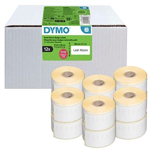 DYMO Etikettenrolle für Etikettendrucker weiß, 41,0 x 89,0 mm, 12 x 300 Etiketten