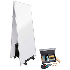 SIGEL Whiteboard-Set mit Ständer Tent-use Meet up 90,0 x 180,0 cm weiß/schwarz/silber Aluminium
