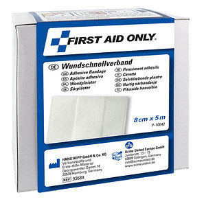 FIRST AID ONLY Pflaster P-10042 weiß 8,0 cm x 5,0 m, 1 Rolle