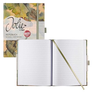 SIGEL Notizbuch  Jolie® ca. DIN A5 liniert, gelb, grün, braun Hardcover 192 Seiten, 1 St.
