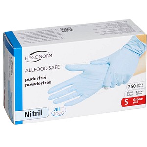 HYGONORM unisex Einmalhandschuhe ALLFOOD SAFE blau Größe S 250 St.