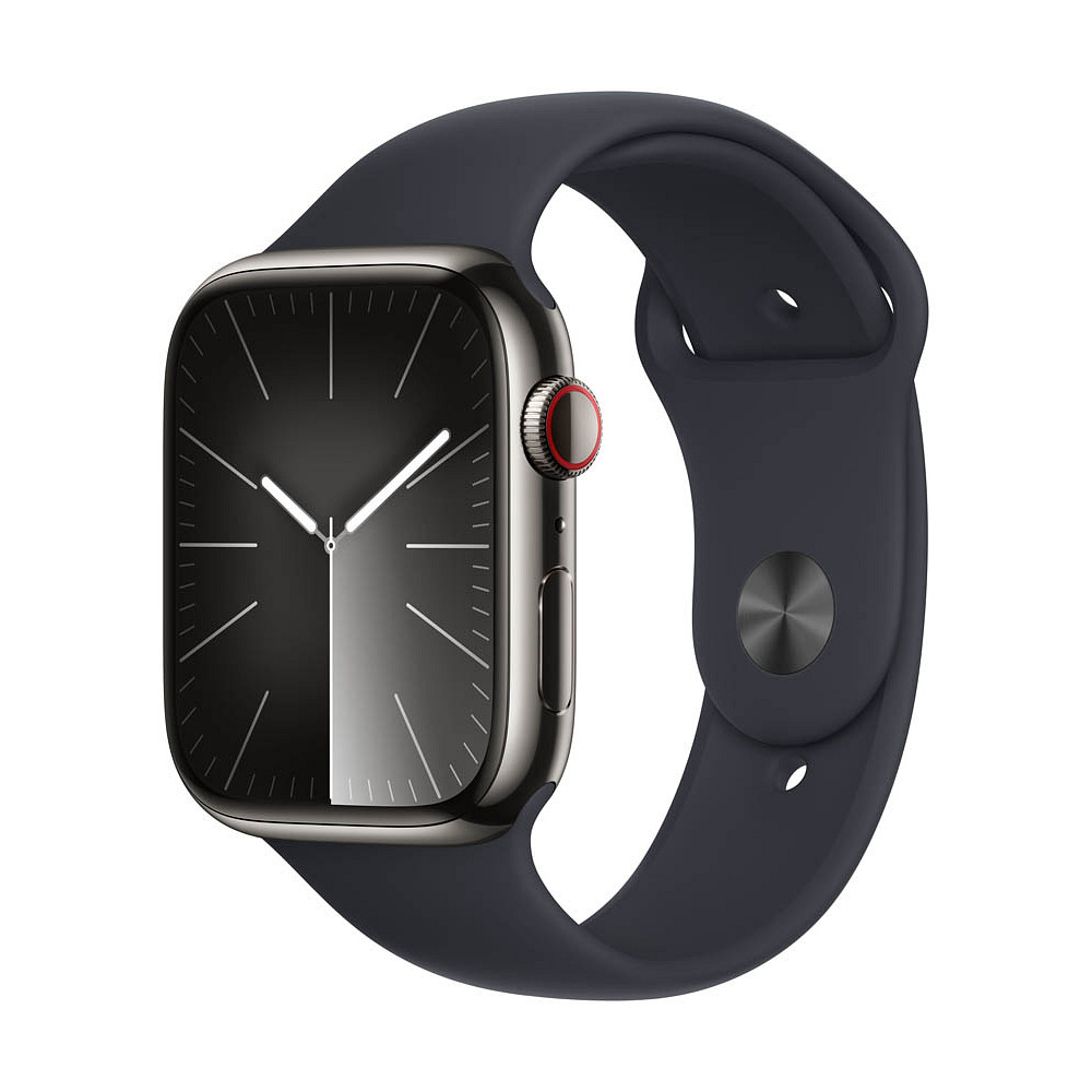 Apple Watch Series 45 schwarz, mm graphit 9 büroplus ++ Sportarmband M/L (GPS+Cellular) Edelstahl