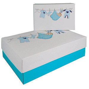 2 BUNTBOX Baby Boy M & L Geschenkboxen-Set weiß
