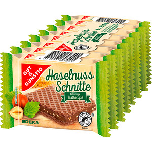 GUT&GÜNSTIG Haselnuss-Schnitte  166,4 g, 8 St.