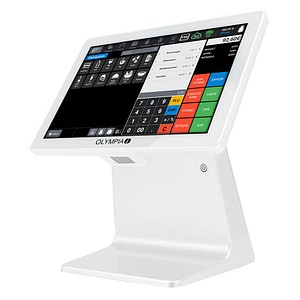 OLYMPIA Registrierkasse TS10 inkl. eingebautem Scanner (ohne TSE-Lizenz) weiß
