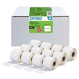 DYMO Etikettenrolle für Etikettendrucker weiß, 54,0 x 70,0 mm, 12 x 320 Etiketten