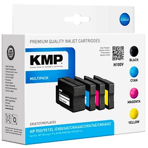 4 KMP H100V schwarz, cyan, magenta, gelb Tintenpatronen ersetzen HP 950XL/951XL (C2P43AE) 4 KMP H100V schwarz, cyan, magenta, gelb Tintenpatronen ersetzen HP 950XL/951XL (C2P43AE)
