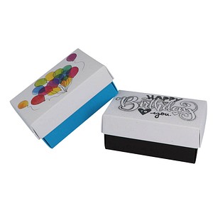 2 BUNTBOX Geburtstag L Geschenkboxen-Set weiß