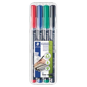 STAEDTLER Lumocolor Folienstifte-Set farbsortiert permanent, 4 St.