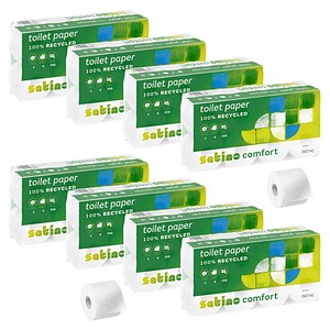 Satino by wepa Toilettenpapier comfort 2-lagig Recyclingpapier, 64 Rollen