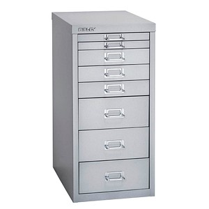 BISLEY MultiDrawer™ L298 Schubladenschrank silber 8 Schubladen 27,8 x 38,0 x 59,0 cm