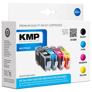 4 KMP H108V schwarz, cyan, magenta, gelb Tintenpatronen ersetzen HP 364 (N9J73AE) 4 KMP H108V schwarz, cyan, magenta, gelb Tintenpatronen ersetzen HP 364 (N9J73AE)