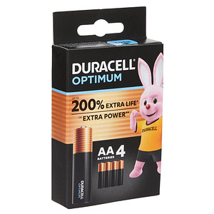 4 DURACELL Batterien Optimum Mignon AA 1,5 V