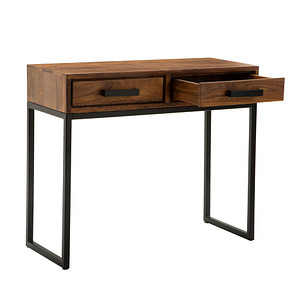WOHNLING Konsolentisch rechteckig Massivholz sheesham 90,0 x 35,5 x 76,5 cm, 1 St.