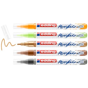 edding 5300 Acrylstifte-Set farbsortiert 1,0 - 2,0 mm, 5 St.