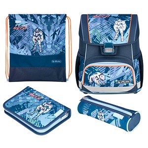 herlitz Schulranzen-Set Loop Plus TechMech Kunstfaser grün