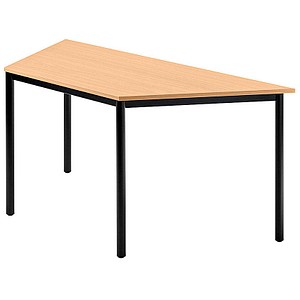 HAMMERBACHER Konferenztisch buche, schwarz Trapezform, Rundrohr schwarz, 160,0 x 69,0 x 72,0 cm