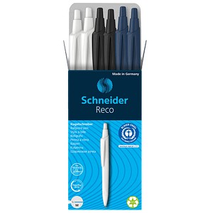 Schneider Kugelschreiber Reco farbsortiert, Schreibfarbe: blau, 6 St.