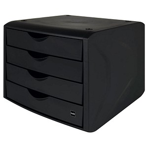 helit Schubladenbox the green chameleon  schwarz H6429595, DIN A4 mit 4 Schubladen, 1 St.