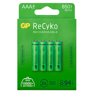4 GP Akkus ReCyko+ Micro AAA 850 mAh