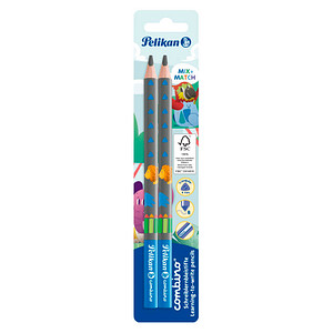 Pelikan Combino Schreiblern- Bleistifte B blau mit Tiermotiv, 2 St.