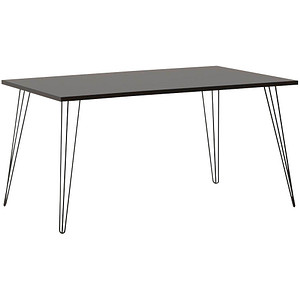 MÖBELPARTNER Fynn Schreibtisch basaltgrau rechteckig, 4-Fuß-Gestell schwarz 160,0 x 80,0 cm