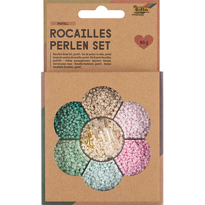 folia Perlen-Set Rocailles pastell mehrfarbig