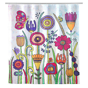 WENKO Duschvorhang Full Bloom Motiv 180,0 x 200,0 cm