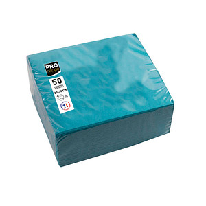 PROnappe Servietten türkis 2-lagig 20,0 x 20,0 cm, 50 St.
