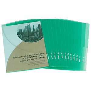 100 LEITZ Sichthüllen Premium 4100 DIN A4 grün glatt 0,15 mm