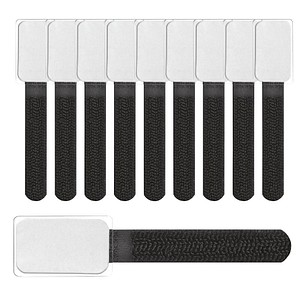 10 LABEL THE CABLE Klettkabelbinder MINI TAGS schwarz