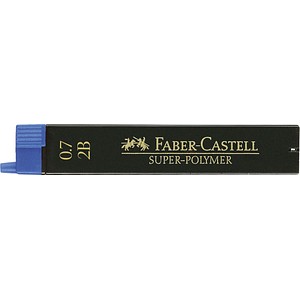 FABER-CASTELL SUPER-POLYMER Feinminen-Bleistiftminen schwarz 2B 0,7 mm, 12 St.