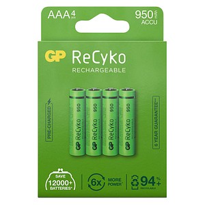 4 GP Akkus ReCyko+ Micro AAA 950 mAh