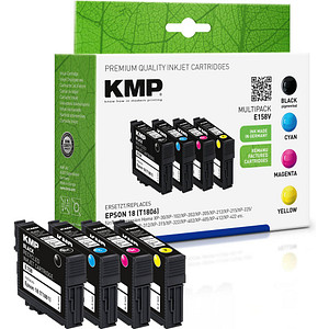 4 KMP E158V schwarz, cyan, magenta, gelb Tintenpatronen ersetzen EPSON 18 / T1806 4 KMP E158V schwarz, cyan, magenta, gelb Tintenpatronen ersetzen EPSON 18 / T1806