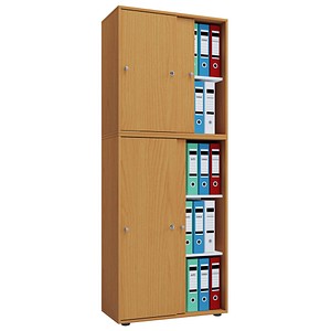 VCM my office Schiebetürenschrank XXL Lona, 914376 buche 3 Fachböden 70,0 x 37,0 x 183,0 cm