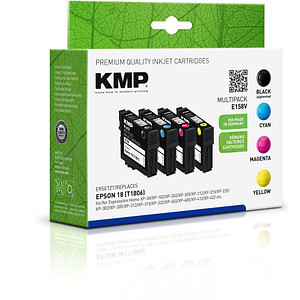 4 KMP E158V schwarz, cyan, magenta, gelb Tintenpatronen ersetzen EPSON 18 / T1806 4 KMP E158V schwarz, cyan, magenta, gelb Tintenpatronen ersetzen EPSON 18 / T1806