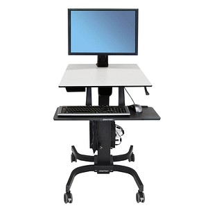 ergotron höhenverstellbarer PC-Tisch WorkFit-C Single HD 24-216-085 grau, schwarz für 1 Monitor, 1 Tastatur, 1 Maus, 1 PC