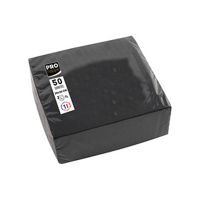PROnappe Servietten schwarz 2-lagig 20,0 x 20,0 cm, 50 St.